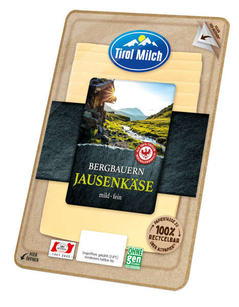 Tirol Milch Bergbauern Jausenkäse mild-fein Scheiben