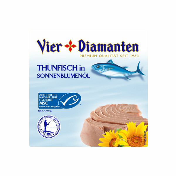 Vier Diamanten Thunfisch Sonnenblumenöl MSC