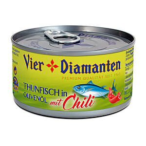 Vier Diamanten Thunfisch in Olivenöl Chili
