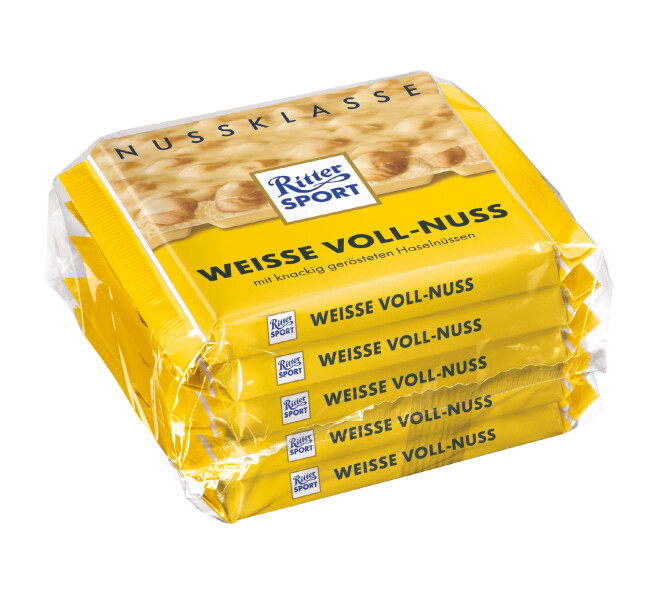 RITTER SPORT Nuss-Kl. Weisse Voll-Nuss 5er