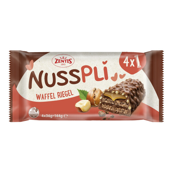 ZENTIS Nusspli Waffelriegel 4er