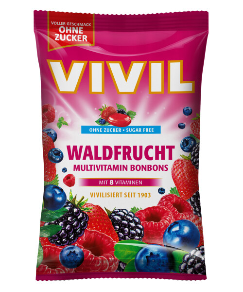 VIVIL Waldfrucht Multivitamin Bonbons ohne Zucker 
