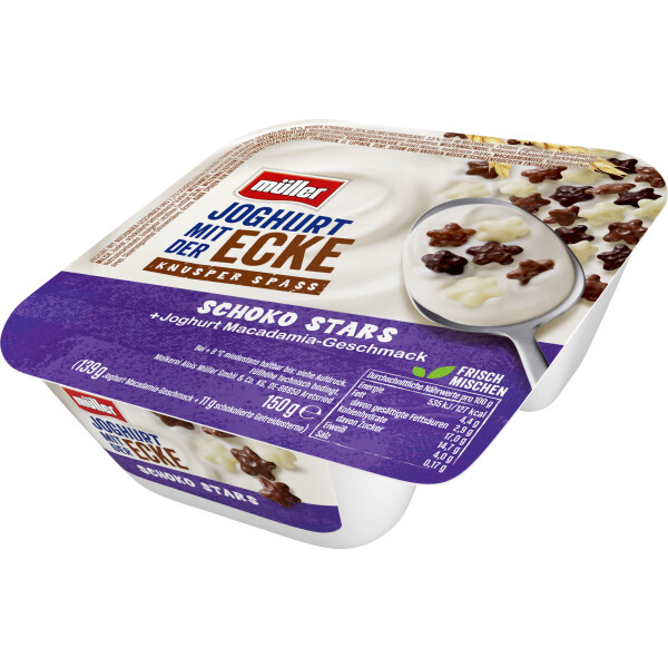 Müller Joghurt mit der Ecke Schoko-Stars