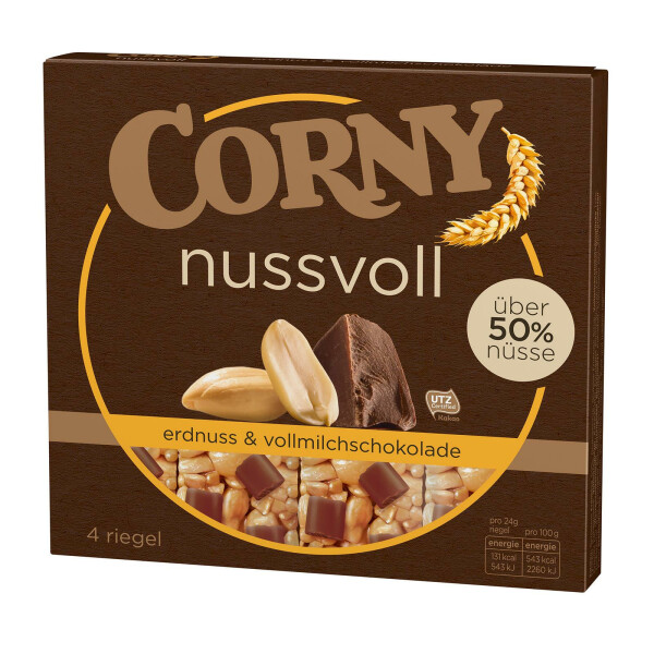 Corny Nussvoll Erdnuss & Vollmilch 4er