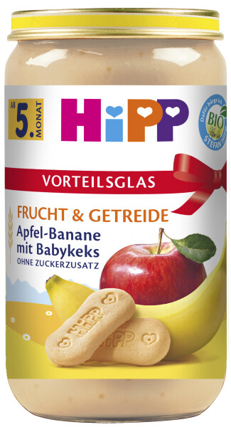 Hipp Frucht & Getreide Apfel-Banane mit Keks Vorteilsglas
