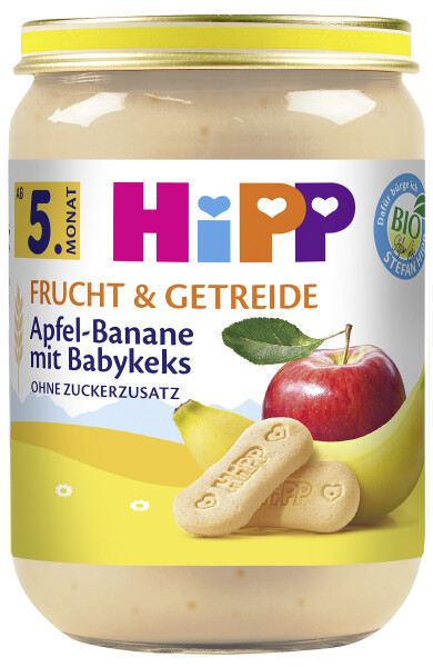 HiPP Bio Frucht und Getreide Apfel-Banane mit Babykeks