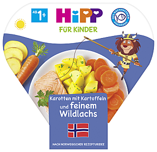 HiPP Bio für Kinder Teller - Karotten mit Kartoffeln und feinem Wildlachs
