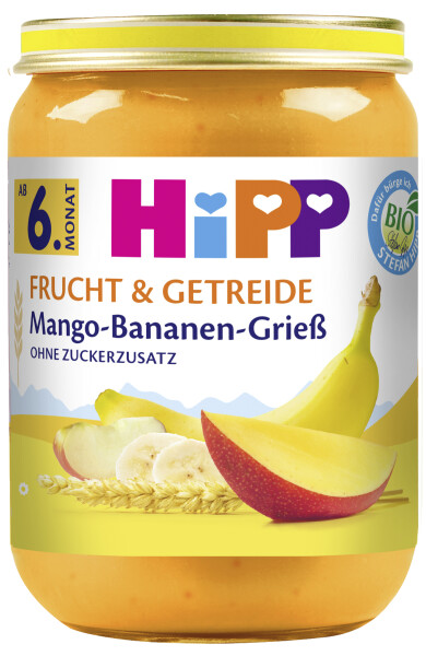 HiPP Bio Frucht und Getreide Mango-Bananen-Grieß