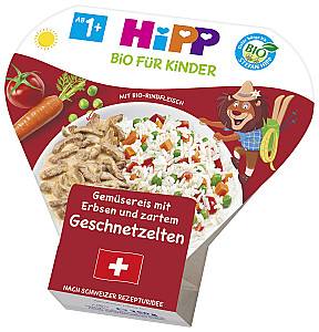 HiPP Gemüsereis mit Erbsen und zartem Geschnetzelten