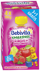 Bebivita Kinderspaß Erdbeere in Apfel-Birne 4er