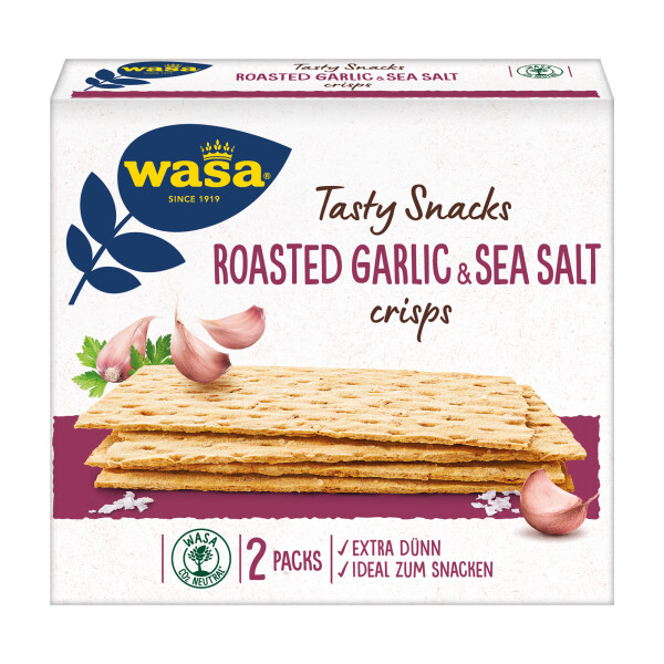 Wasa Tasty Snacks Knoblauch & Meersalz Crisps