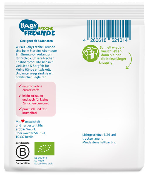 Freche Freunde Bio Babykekse Dinkel & Erdbeere