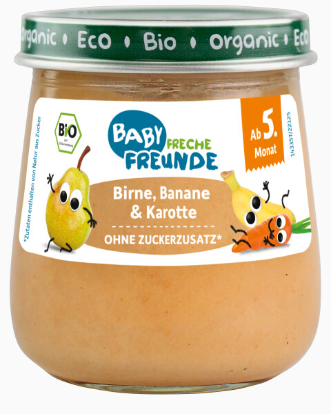 Freche Freunde Bio Gläschen Birne, Banane & Karotte