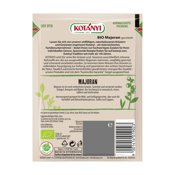 KOTÁNYI BIO Majoran gerebelt