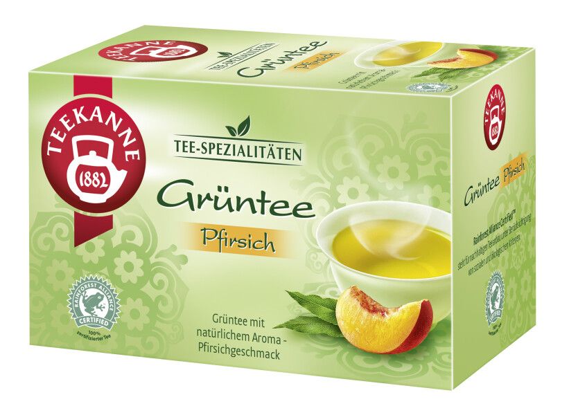 Teekanne Grüner Tee mit Pfirsich