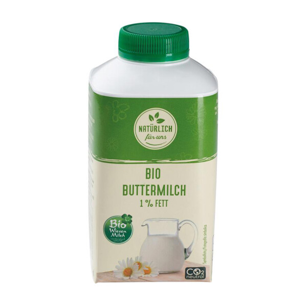 Natürlich für uns Wiesenmilch Buttermilch 1% Bio