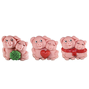 Haderer Doppelschwein mit Herz/Kleeblatt/Schal