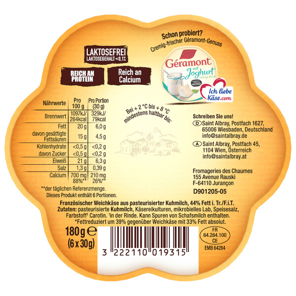 SAINT ALBRAY Bongrain Legere Portionen