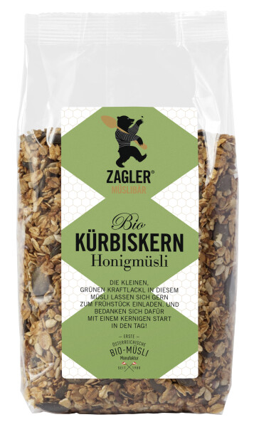 ZAGLER MÜSLIBÄR Bio-Kürbiskern-Honigmüsli knusprig gebacken