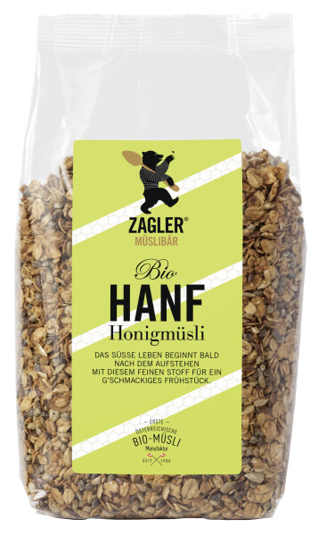 ZAGLER MÜSLIBÄR Bio-Hanf-Honigmüsli knusprig gebacken