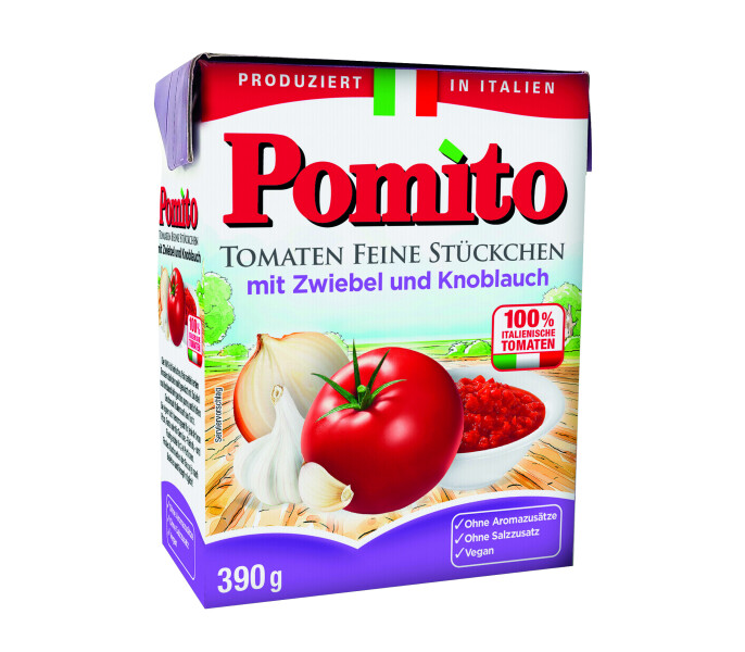 Pomito Tomaten Stückchen mit Zwiebel und Knoblauch