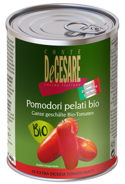 Conte DeCesare Ganze Geschälte Bio-Tomaten