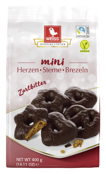 Weiss Mini Herzen Brezeln Sterne
