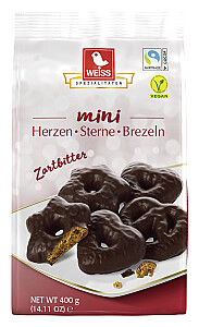Weiss Mini Herzen Brezeln Sterne
