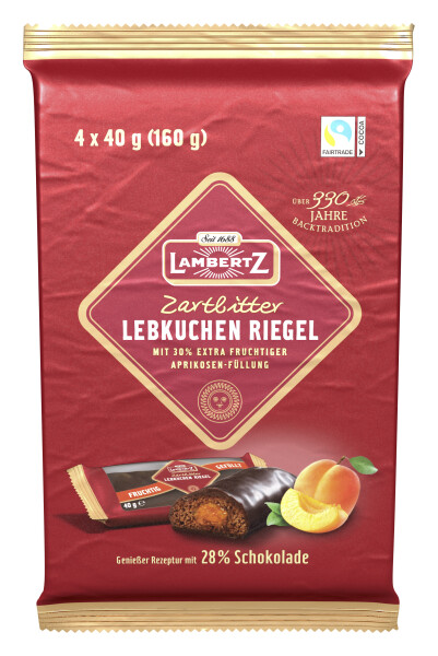 Lambertz gefüllter Lebkuchenriegel 4er