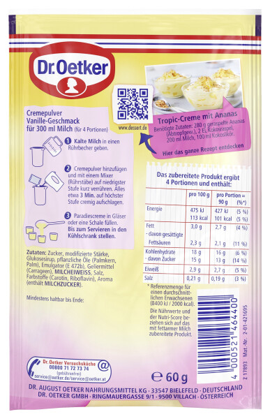 Dr. Oetker Paradiescreme Vanille