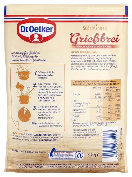 Dr. Oetker Grießbrei