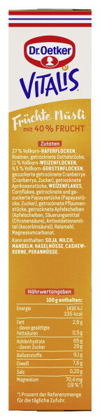 Dr. Oetker Vitalis Früchtemüsli