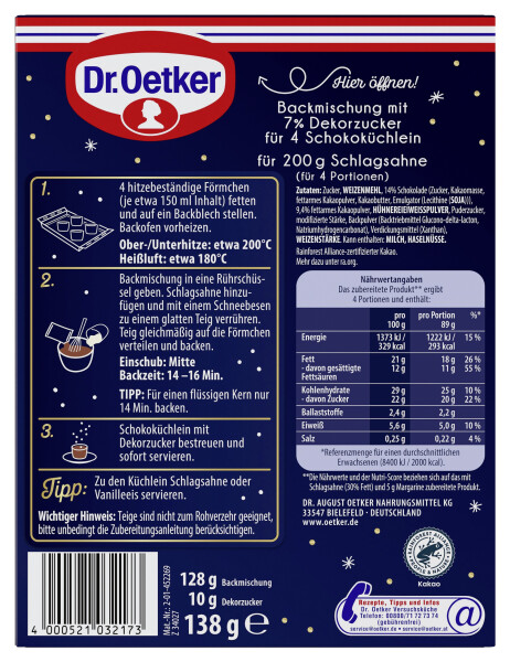 Dr. Oetker Warme Schokoküchlein