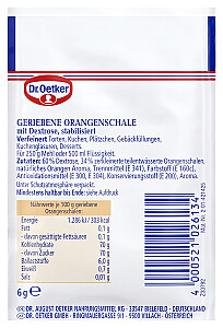 Dr. Oetker Finesse geriebene Orangenschale 3er-Packung