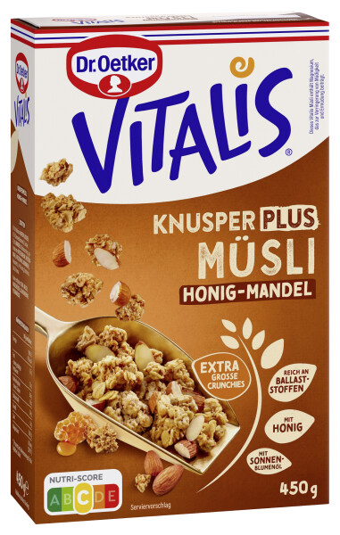 Dr. Oetker Vitalis Knuspermüsli Plus Honig-Mandel
