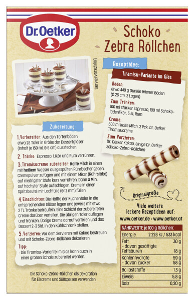 Dr. Oetker Zebra Röllchen Schoko