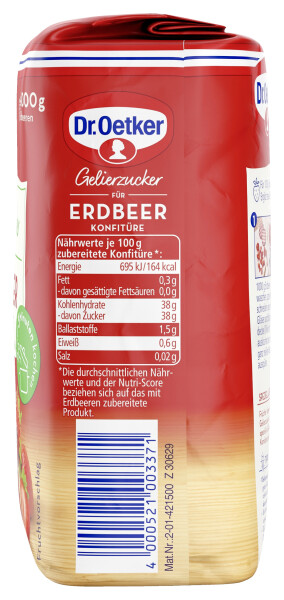 Dr. Oetker Gelierzucker für Erdbeer Konfitüre