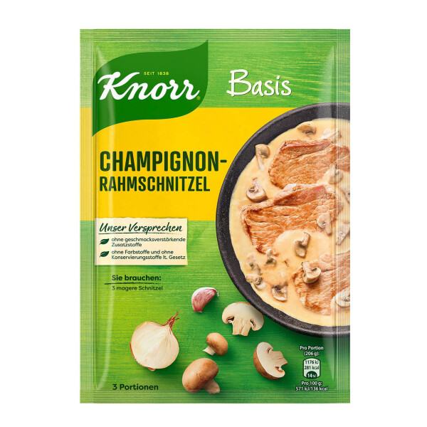 Knorr Basis für Champignon-Rahmschnitzel