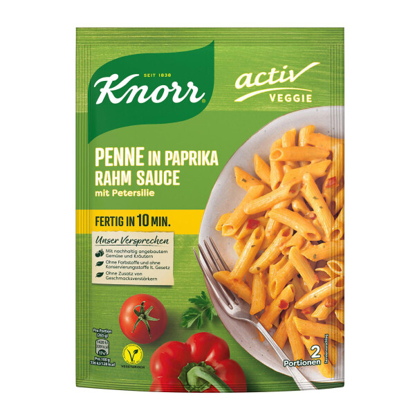 Knorr Veggie Penne in Paprika Rahm Sauce