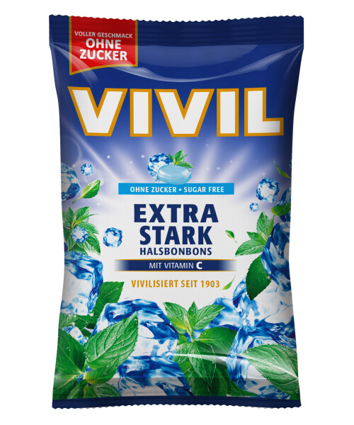 VIVIL Extra Stark Halsbonbons ohne Zucker