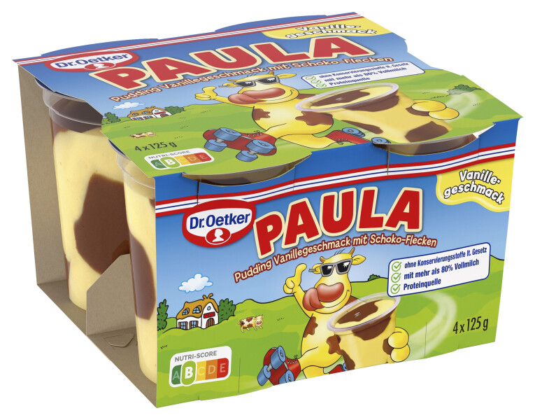 Dr. Oetker Paula Vanille Pudding mit Schokoflecken