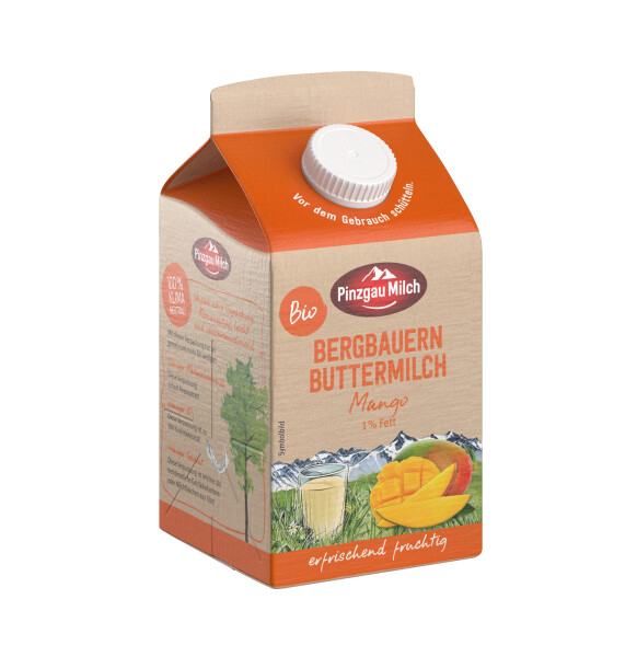 Pinzgau Milch Bio Bergbauern Buttermilch Mango 1% Fett