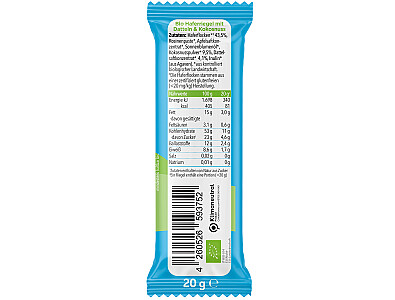 Pumpkin Organics Bio Haferriegel mit Dattel & Kokos