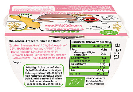 Freche Freunde Bio Frühstücks-Bowl Banane, Erdbeere & Hafer