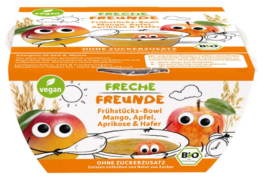 Freche Freunde Bio Frühstücks-Bowl Mango, Apfel, Aprikose & Hafer