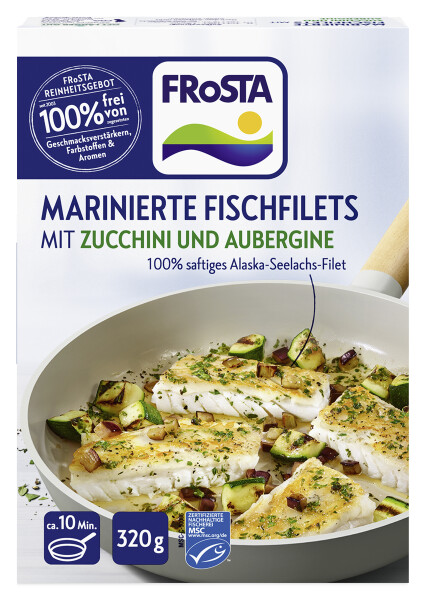Frosta Fischfilets mit Zucchini & Aubergine