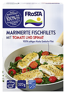 Frosta Fischfilets mit Tomate & Spinat