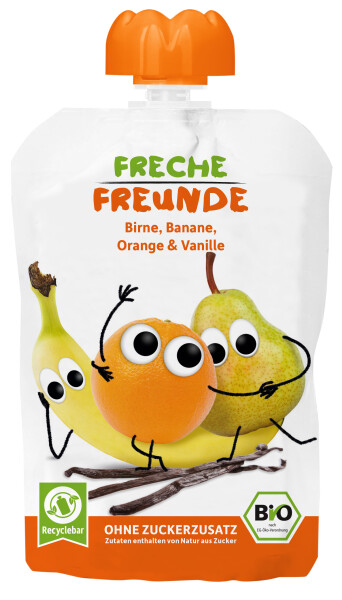 Freche Freunde Quetschie Birne, Banane, Orange & Vanille