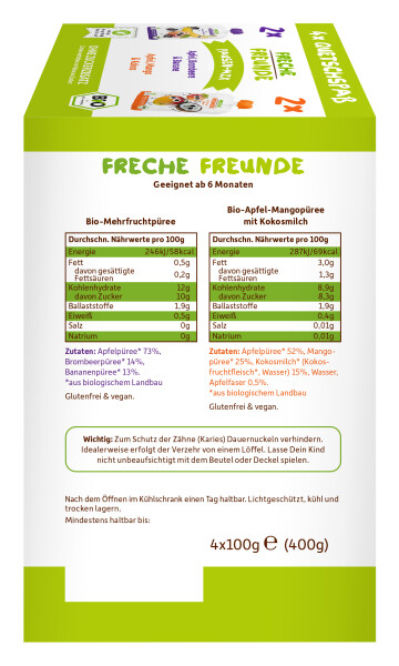 Freche Freunde BIO Quetschie Multipack Pausen-Mix