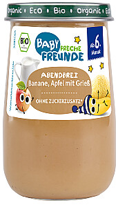 Freche Freunde Bio Gläschen Abendbrei Banane, Apfel mit Grieß